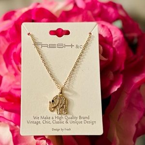 Beautiful Boho Gold Elephant Chain Necklace New with Tags